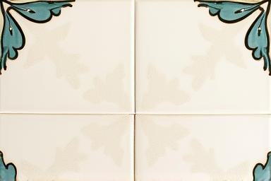 Sample of decorative patterned ceramic tile